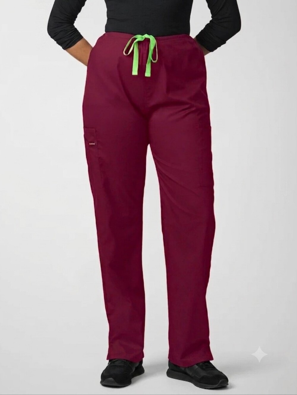 New Scrub Pants Landau Wine Colored 2104 RWPR Proflex Drawstring Large